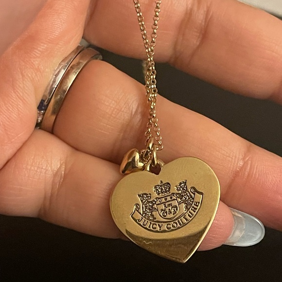Juicy Couture Necklace with Double Heart Charms *Reversible* Vintage - Picture 3 of 9